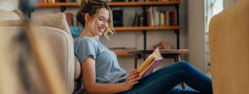 Adult woman, getting into a fantasy book.